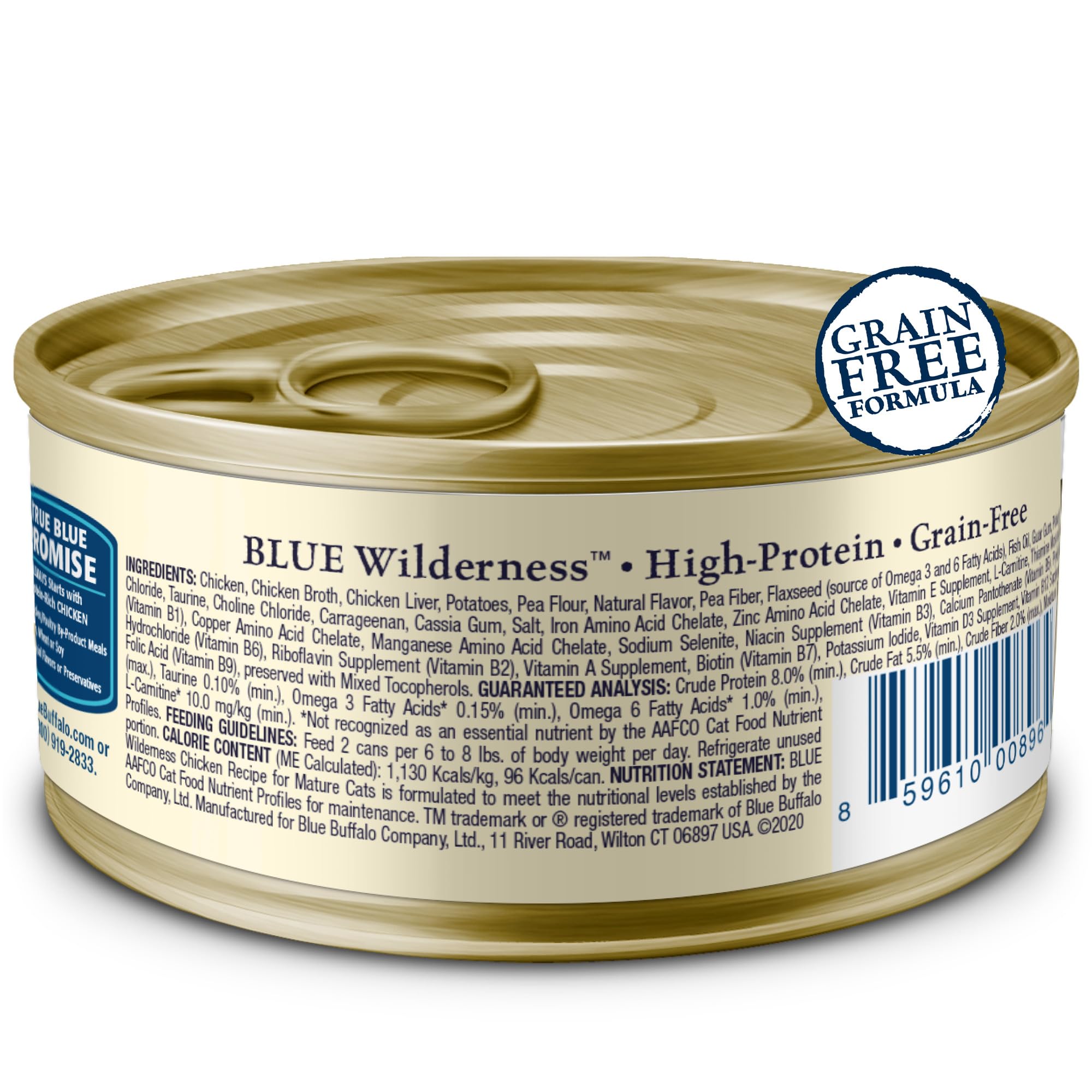 Blue Buffalo Wilderness Pate Chat Haute Protéine, soutient le mode de vie actif