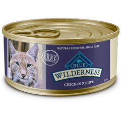 Blue Buffalo Wilderness pate poulet 3oz 24pack: patée protéinée appréciée par les chats actifs.