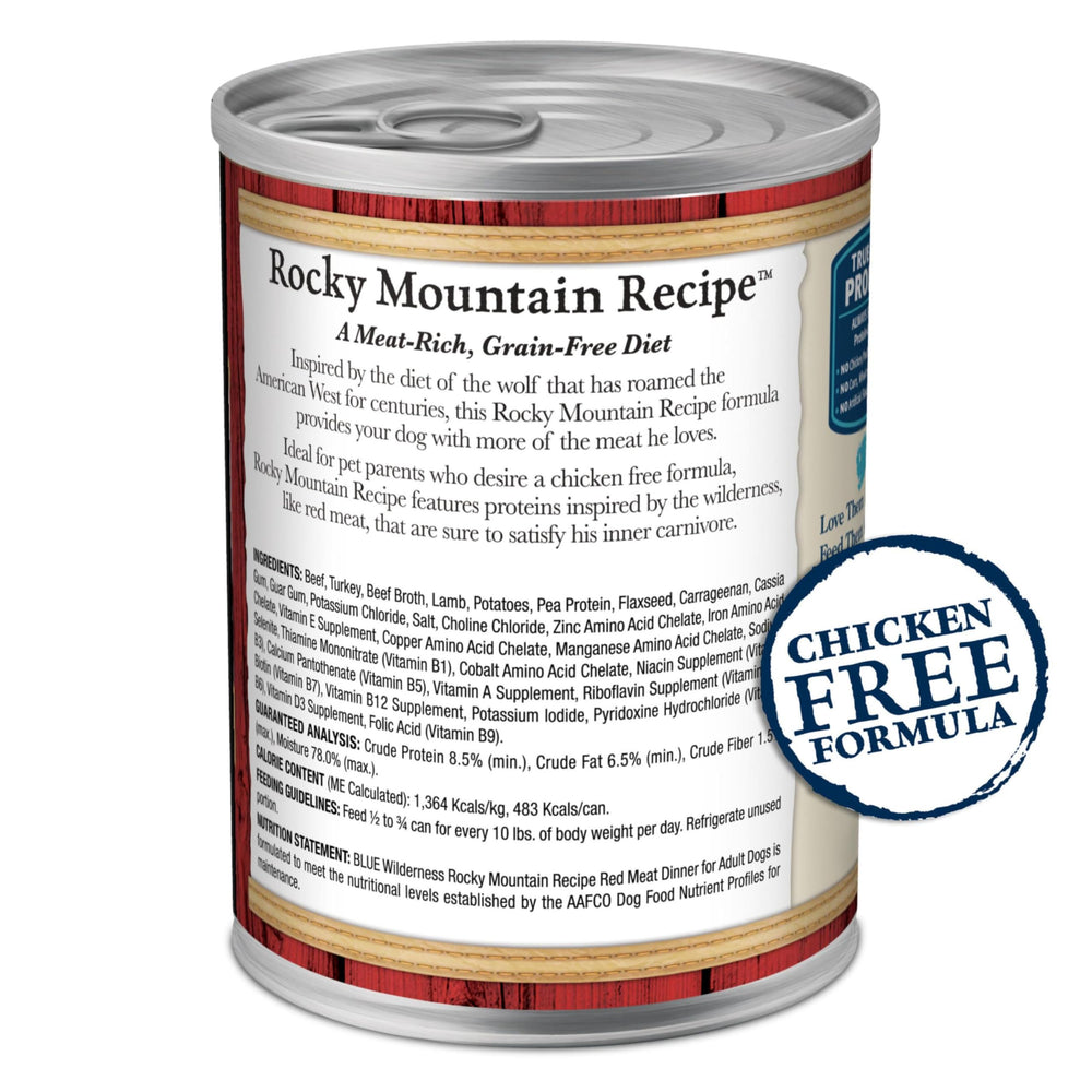 Blue Buffalo Wilderness pâté boeuf-premier-ingrédient: protéines élevées pour chiens actifs.