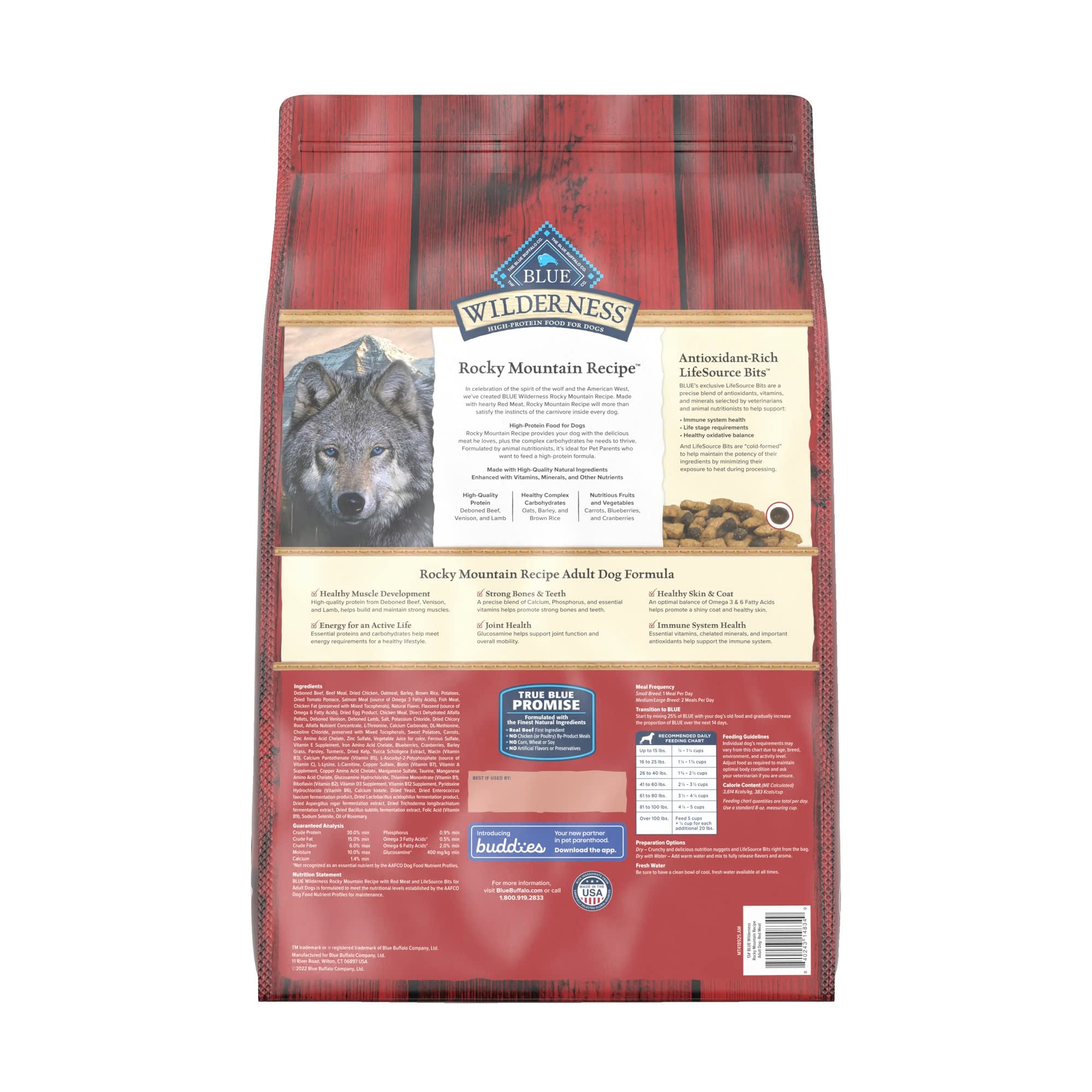 Blue Buffalo Wilderness : image de protéine haute pour chiens actifs.