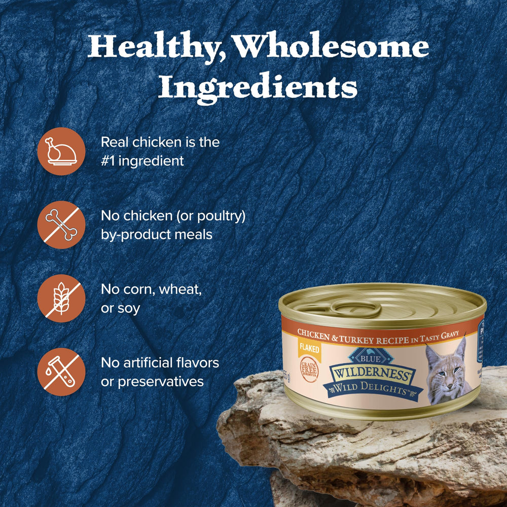Blue Buffalo Délices Sauvages: recette naturelle sans additifs artificiels pour chat.