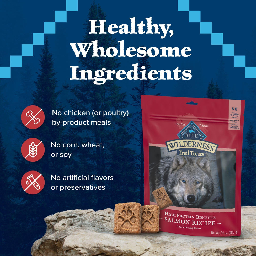 Recette saumon de Blue Buffalo Wilderness Trail Treats, riche en saveurs marines.