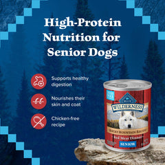 Blue Buffalo Wilderness Rocky Mountain Senior – sans céréales, formule grain-free.