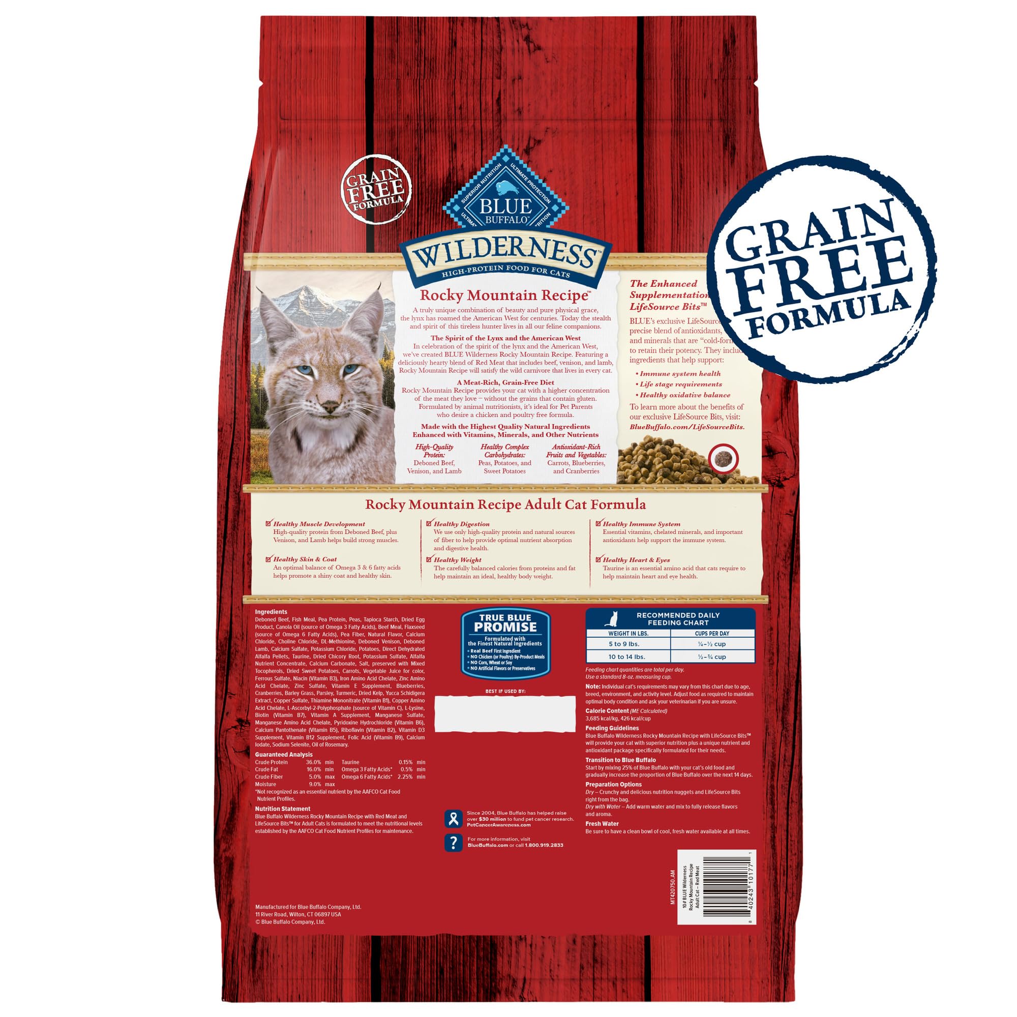 Blue Buffalo Wilderness sans poulet, convient pour chats sensibles à la volaille.