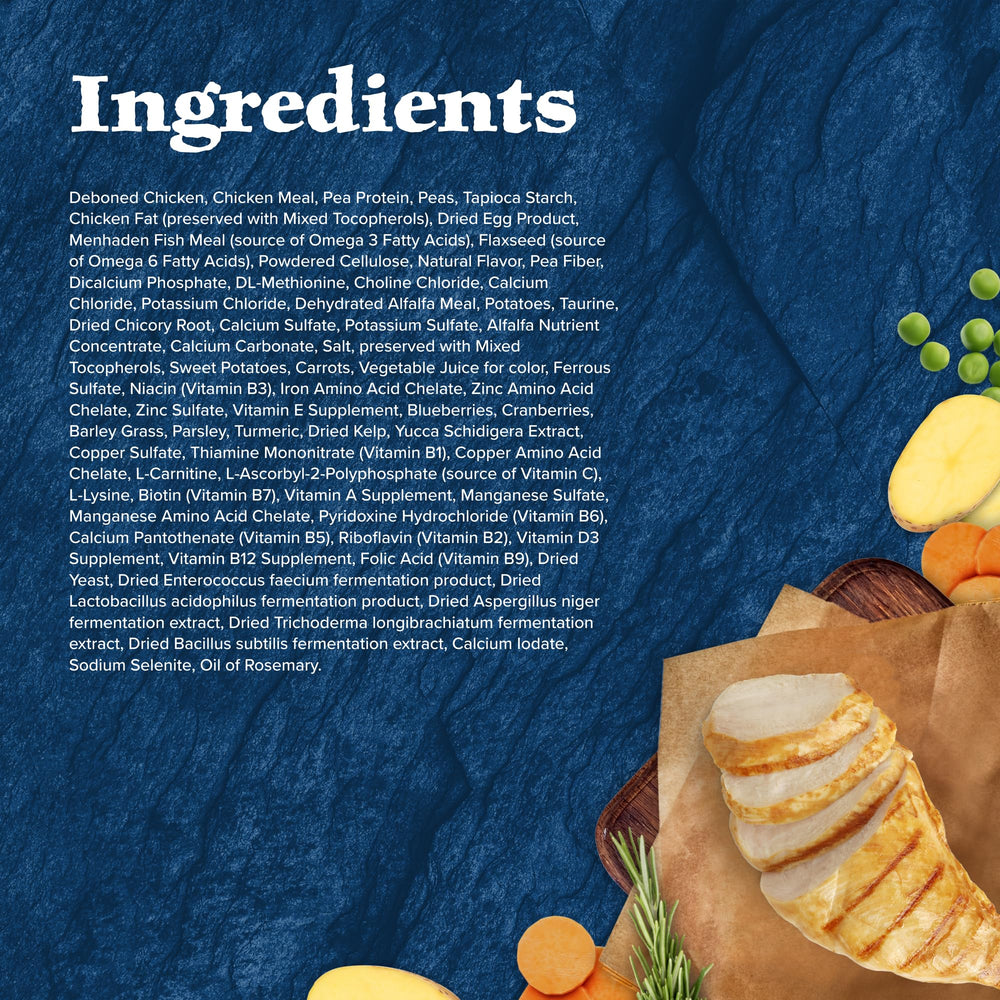 Blue Buffalo Wilderness sans sous-produits de poulet pour une alimentation pure.