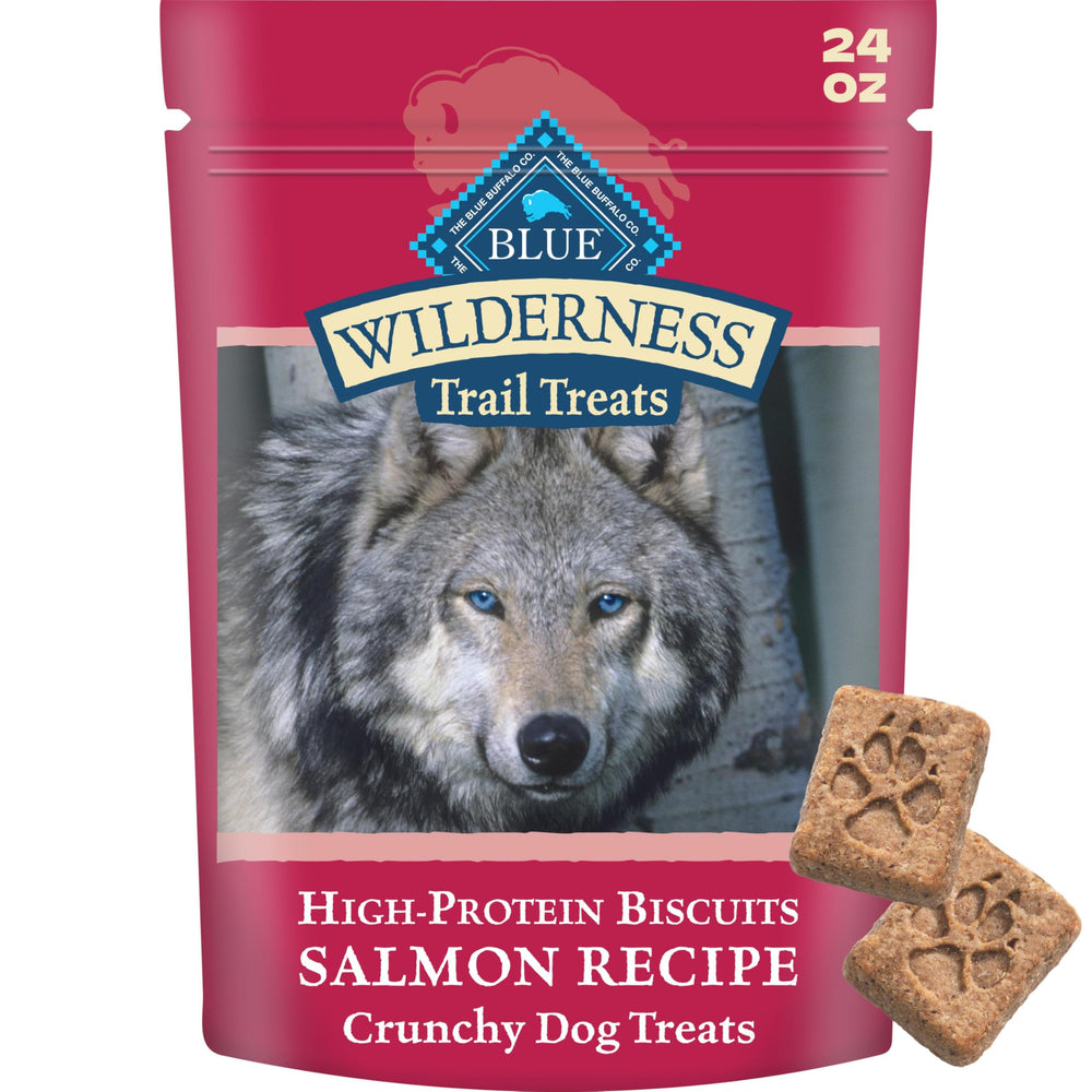 Blue Buffalo Wilderness Trail Treats affiche saumon premier ingrédient; appétence assurée.