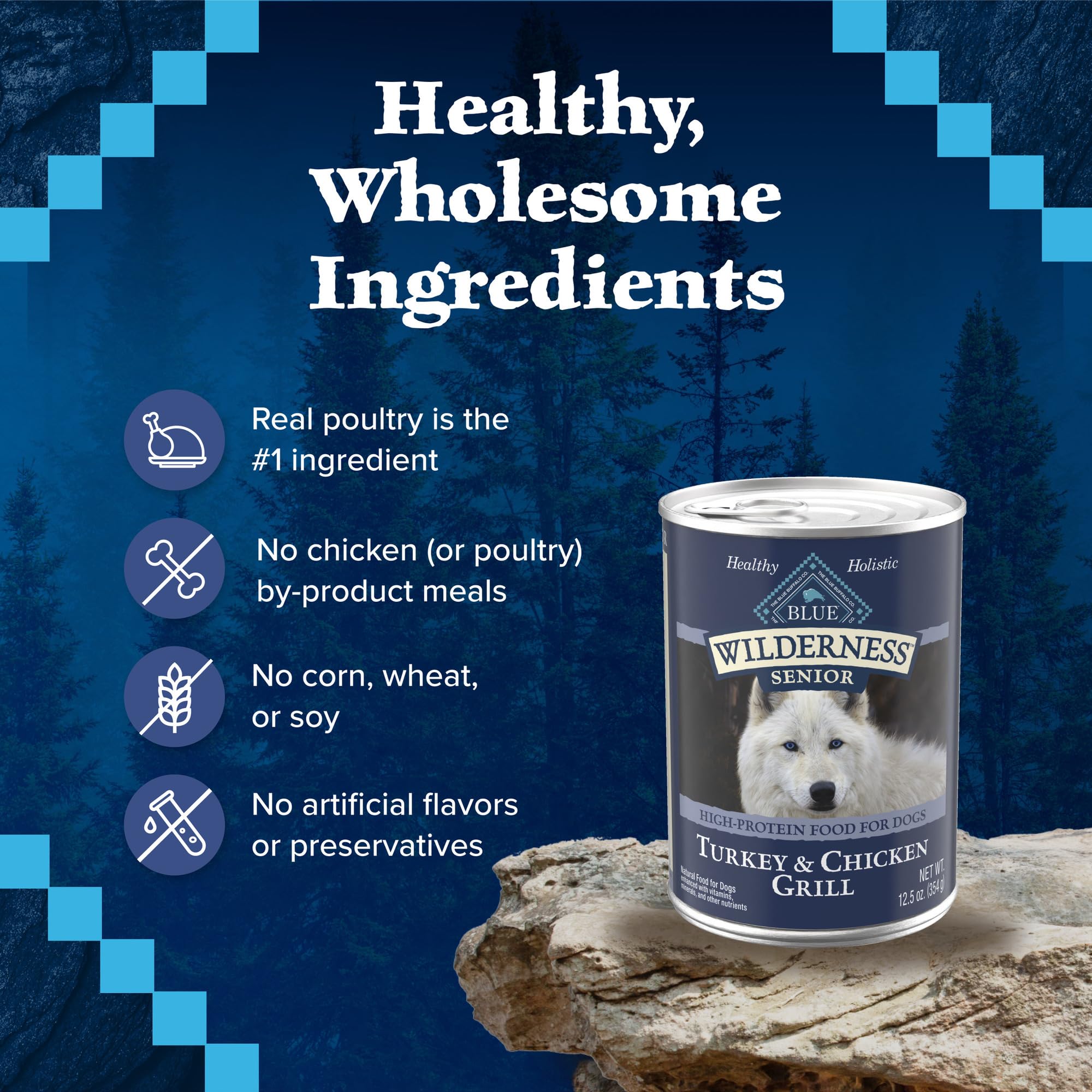Blue Buffalo Wilderness : emballage pratique 12 boîtes, repas quotidiens simplifiés.
