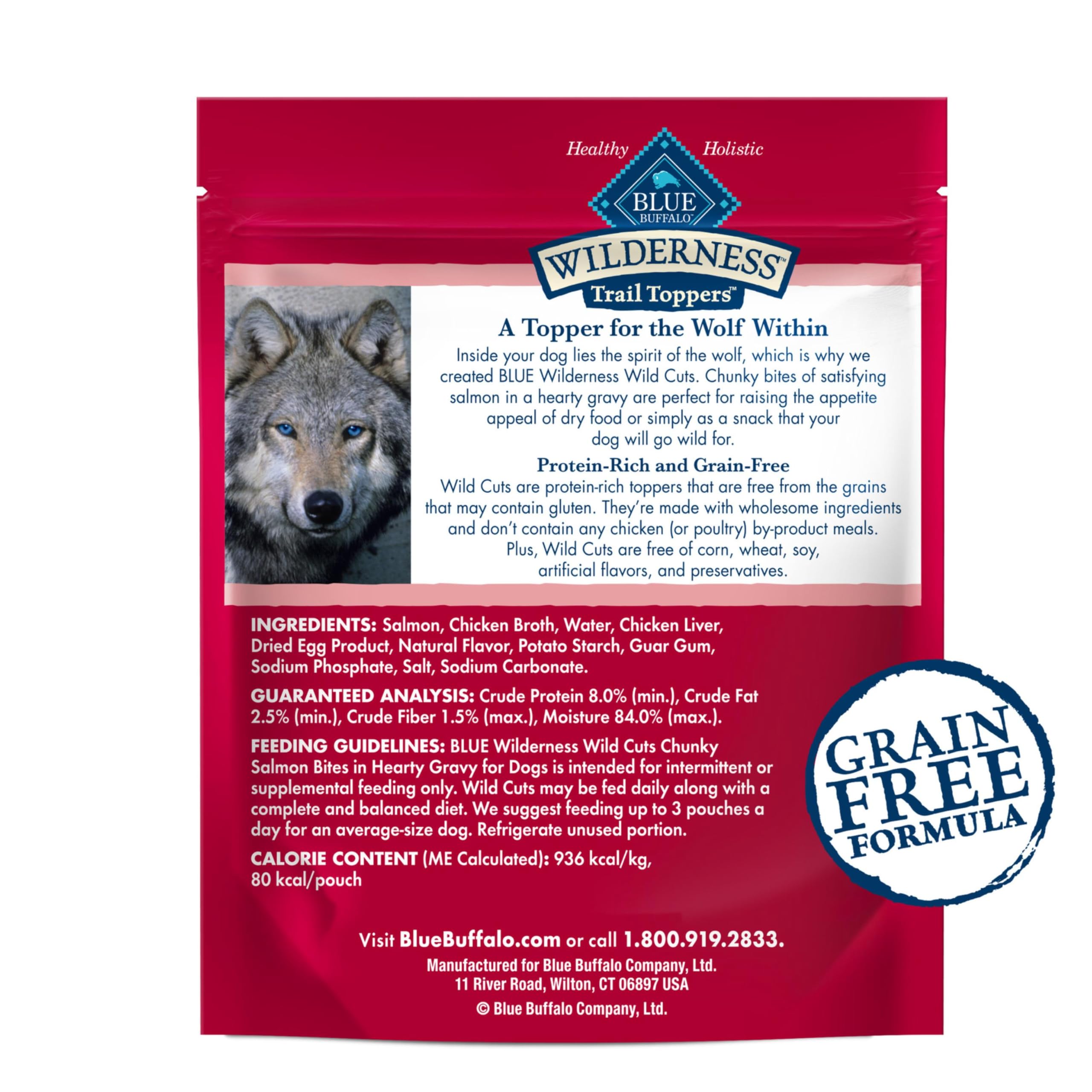 Blue Buffalo Wilderness Trail Toppers: bouchées-saumon-dans-sauce-oncteuse, goût riche et naturel