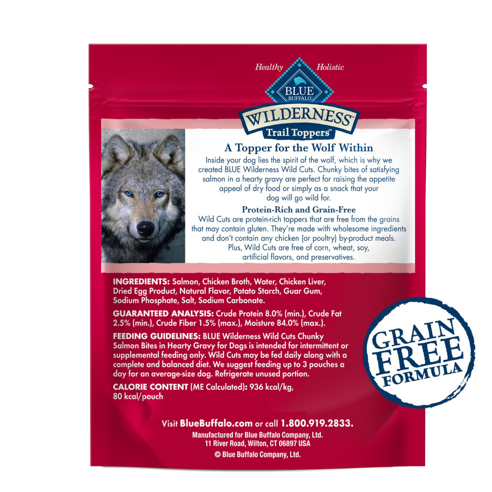 Blue Buffalo Wilderness Trail Toppers: bouchées-saumon-dans-sauce-oncteuse, goût riche et naturel