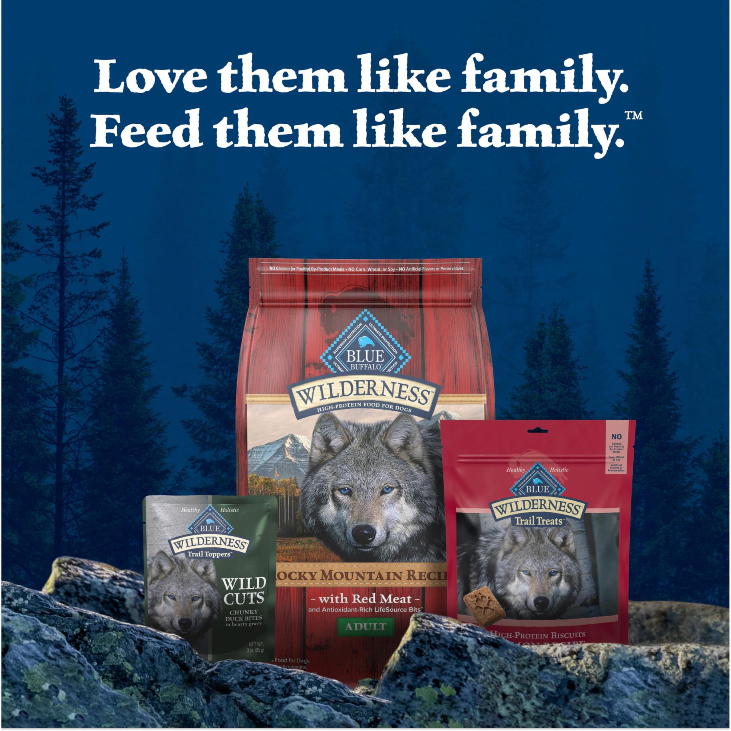 Trail Toppers ingrédients naturels sans sous-produits de poulet, sans céréales.