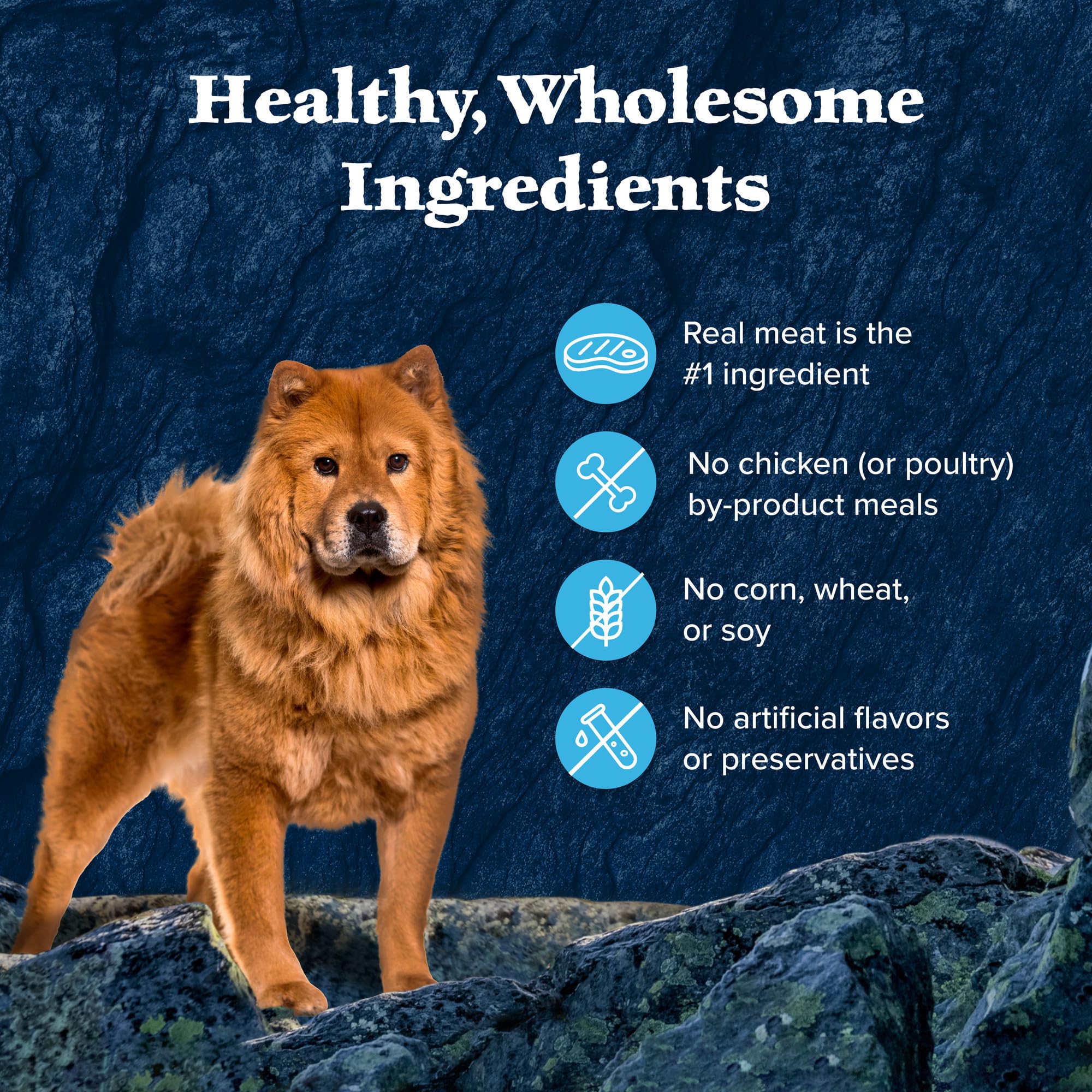 Blue Buffalo Wilderness Trail Toppers ingrédients naturels, sans céréales, enrichissant les repas.