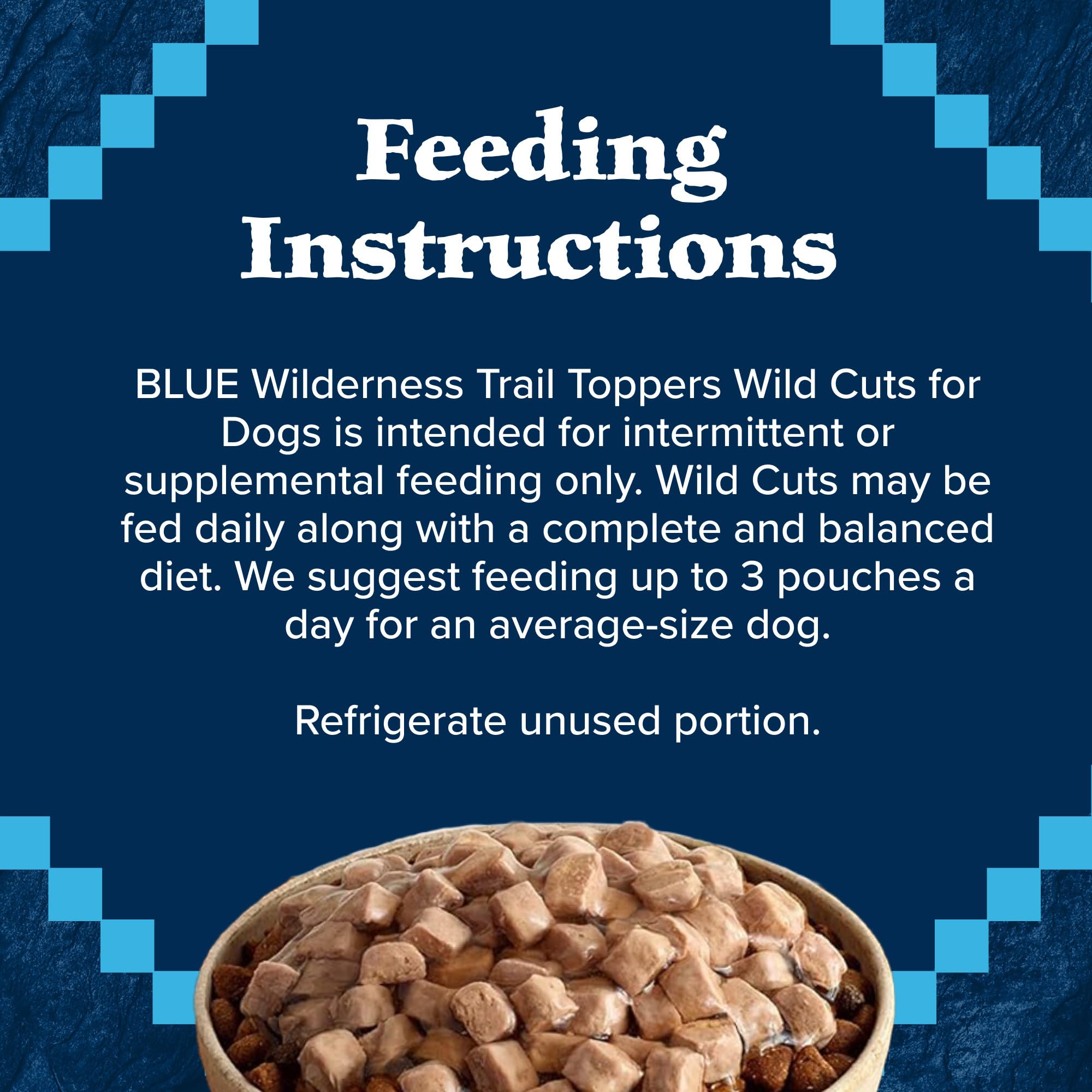 Blue Buffalo Wilderness Trail Toppers pack de 12 sachets, variété poulet et boeuf.
