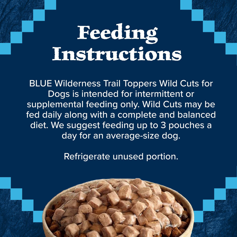 Blue Buffalo Wilderness Trail Toppers pack de 12 sachets, variété poulet et boeuf.
