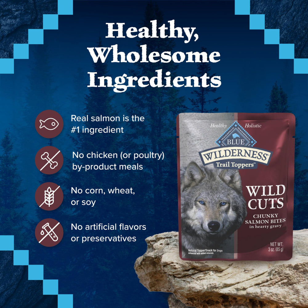 Blue Buffalo Wilderness Trail Toppers: saumon-premier-ingrédient-06, source de protéines