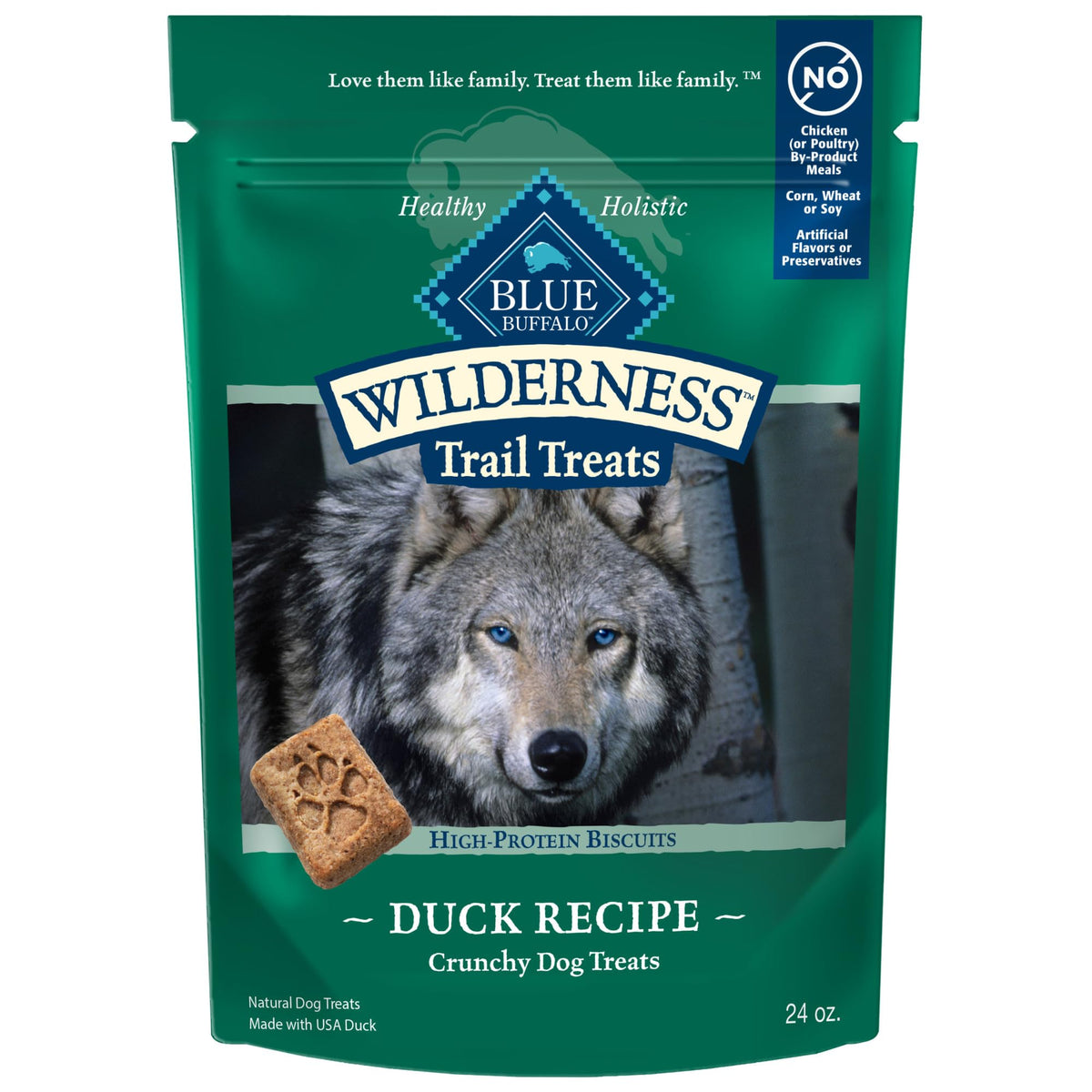 Blue Buffalo Wilderness Trail Treats recette canard premier ingredient pour chiens