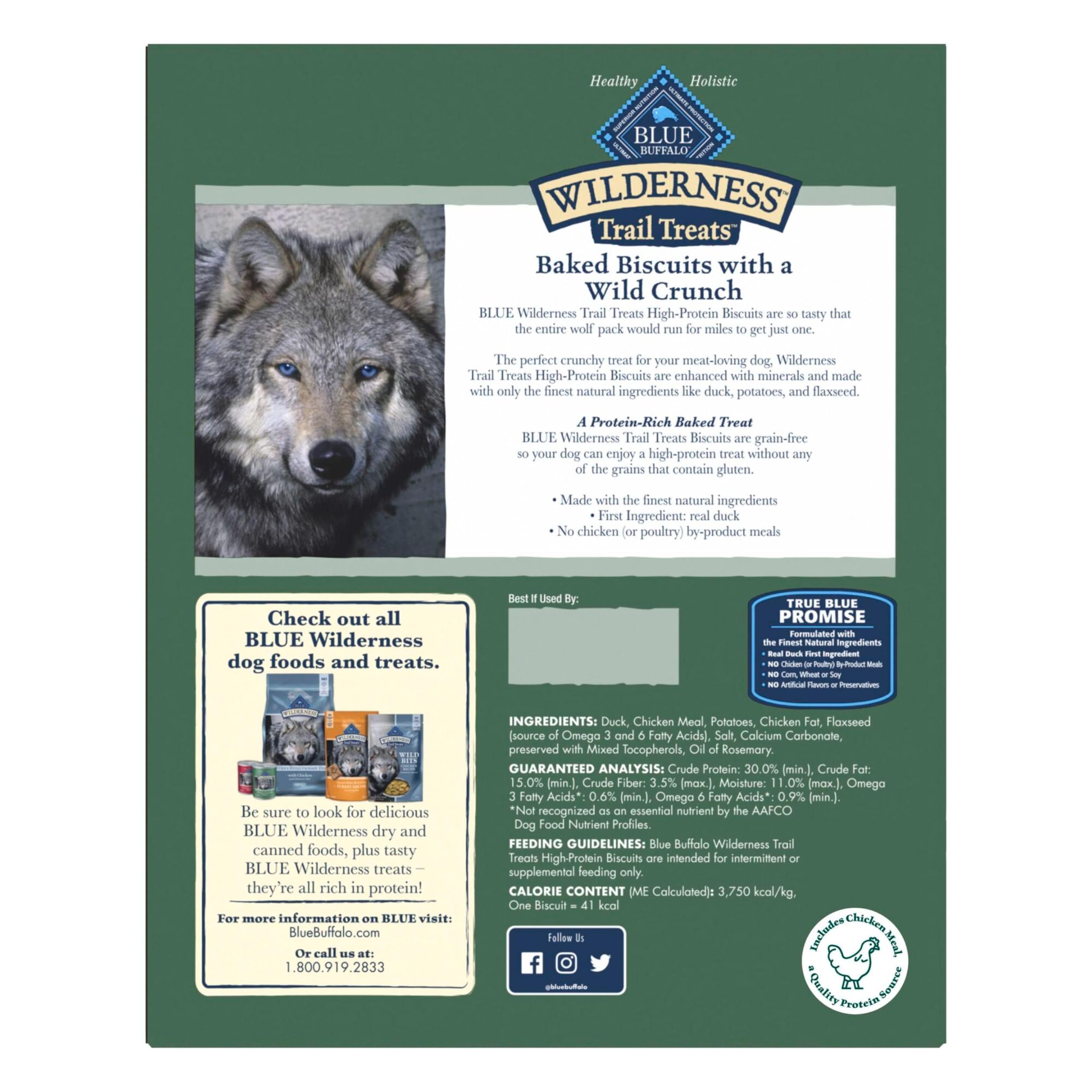 Blue Buffalo Wilderness Trail Treats canard, premier ingrédient apprécié par les chiens