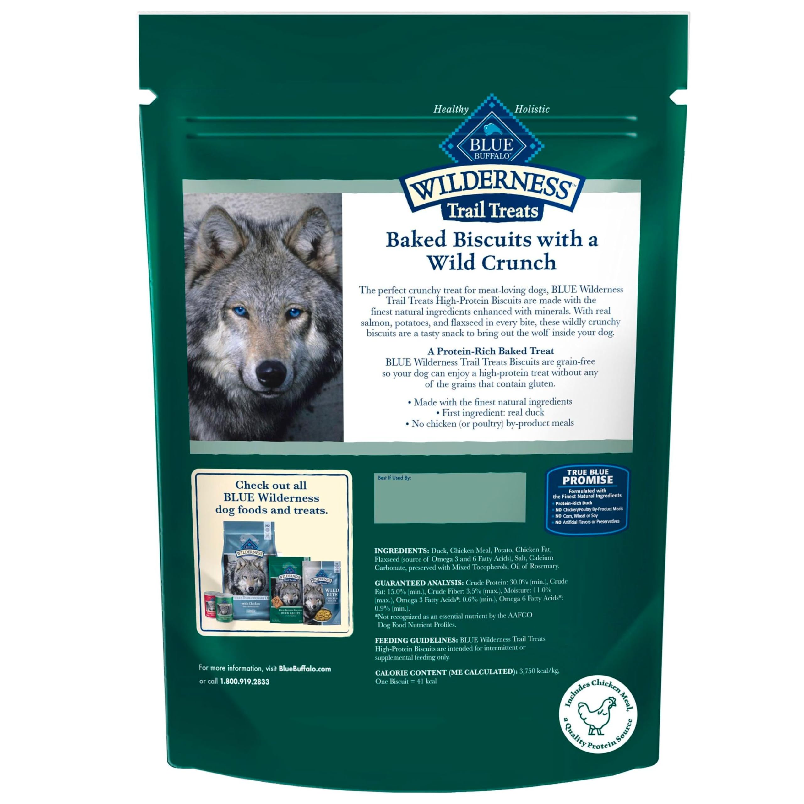 Blue Buffalo Wilderness Trail Treats texture croquante et savoureuse idéale comme friandise quotidienne.