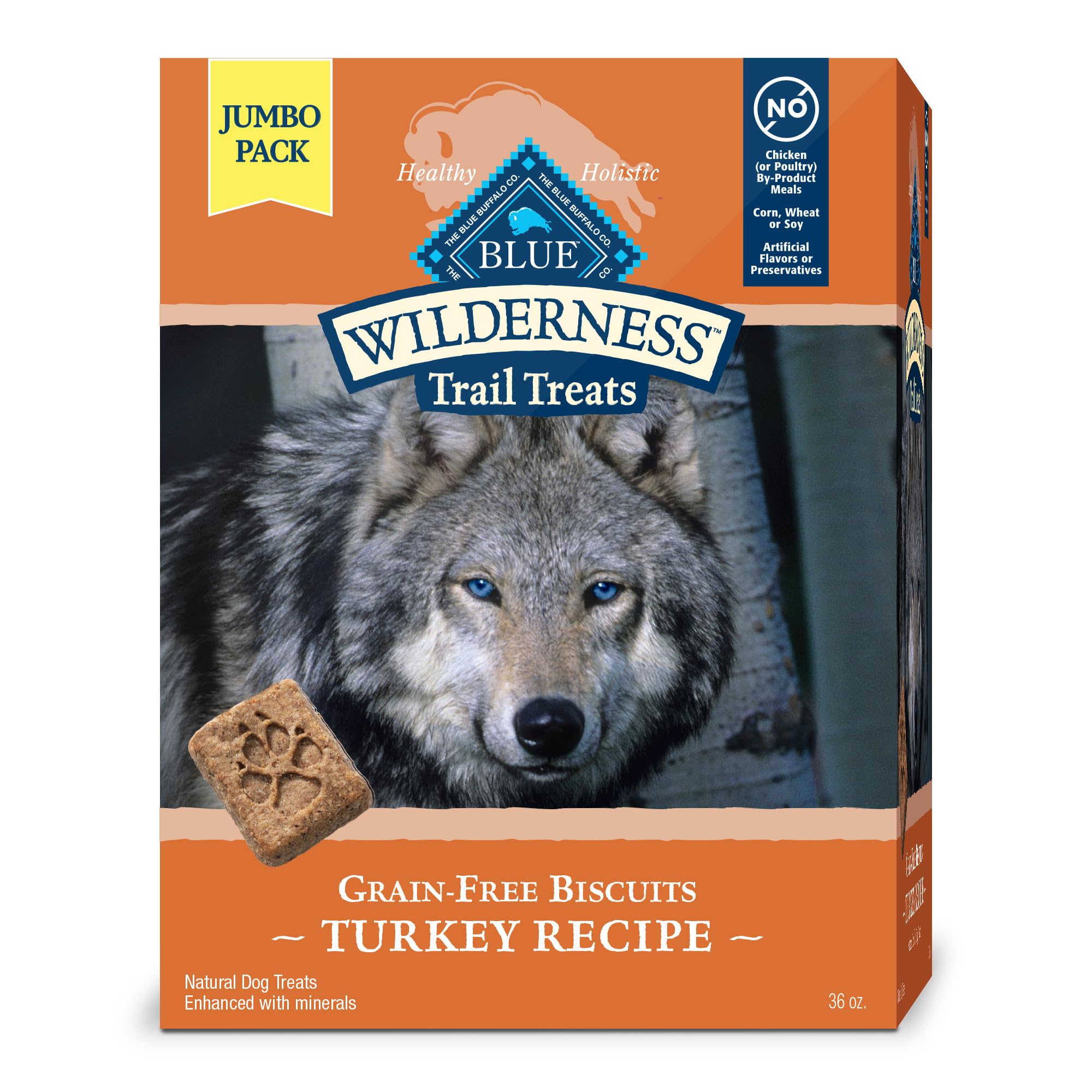 Blue Buffalo Wilderness — biscuits dinde premier ingrédient, idéal pour chiens actifs.