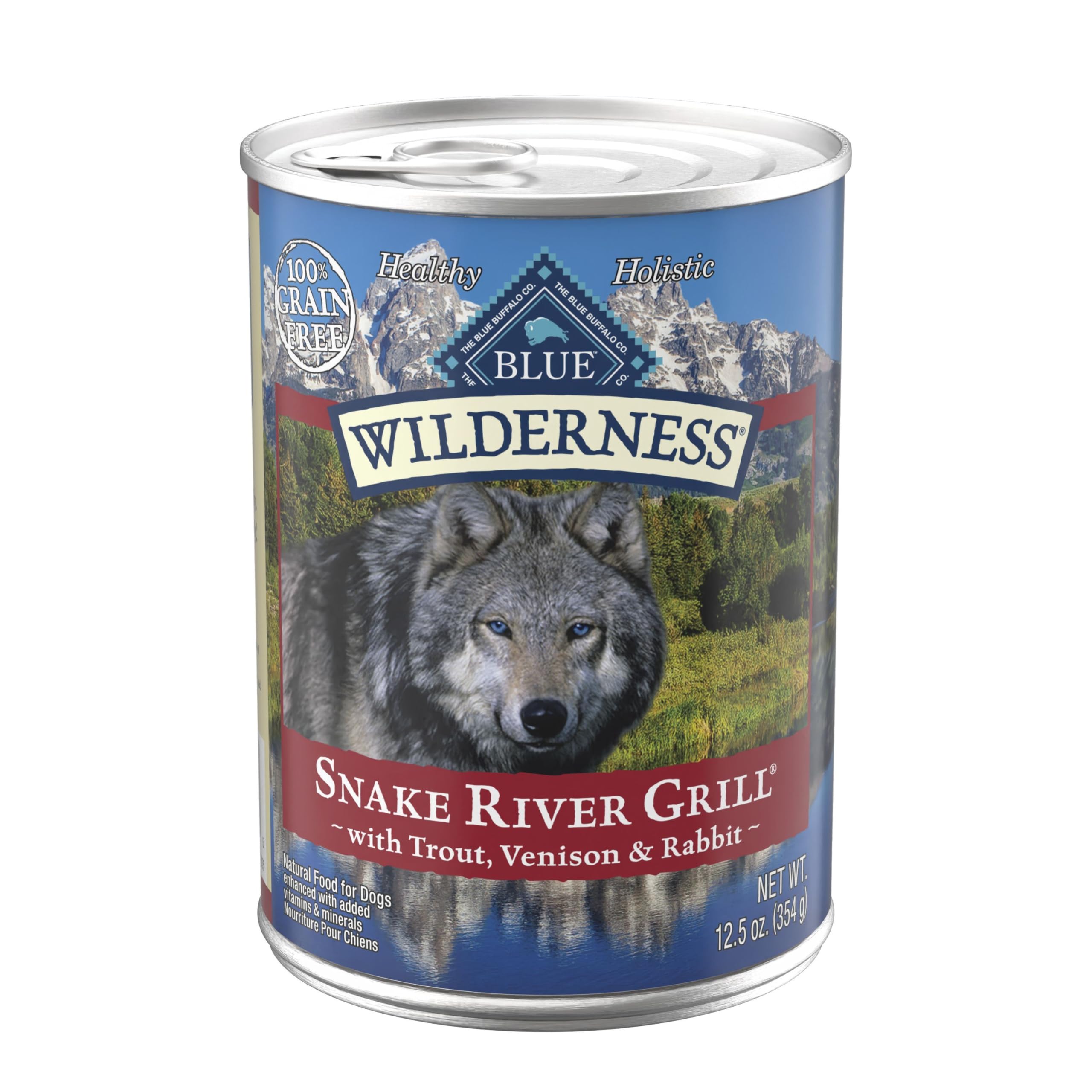 Blue Buffalo Wilderness avec truite premier ingrédient pour alimentation naturelle du chien