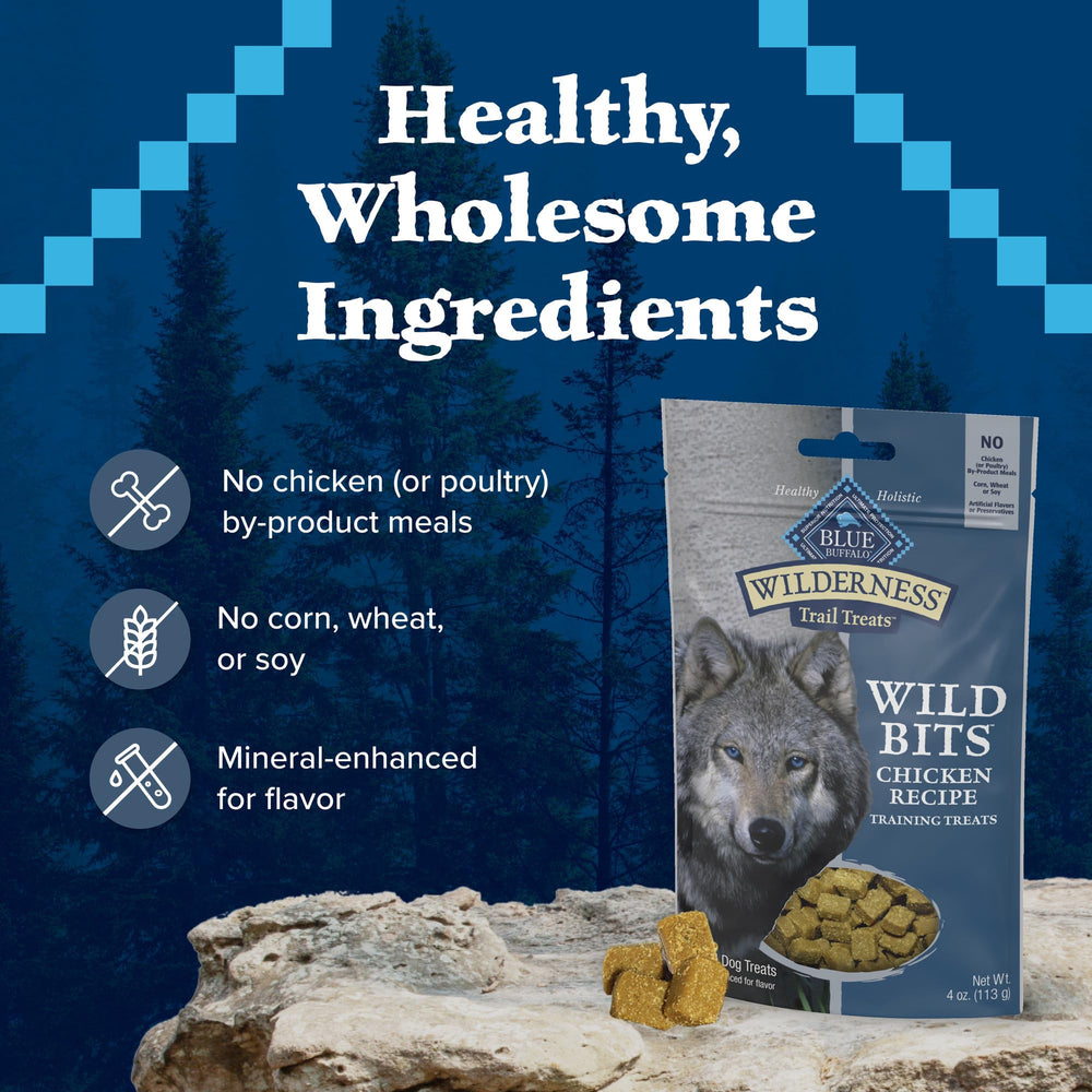 Sans arômes artificiels dans les Blue Buffalo Wilderness Wild Bits.