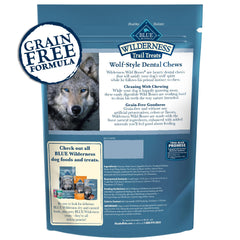 Blue Buffalo Wilderness Wild Bones Mini – emballage visible, récompense quotidienne pour petit chien.