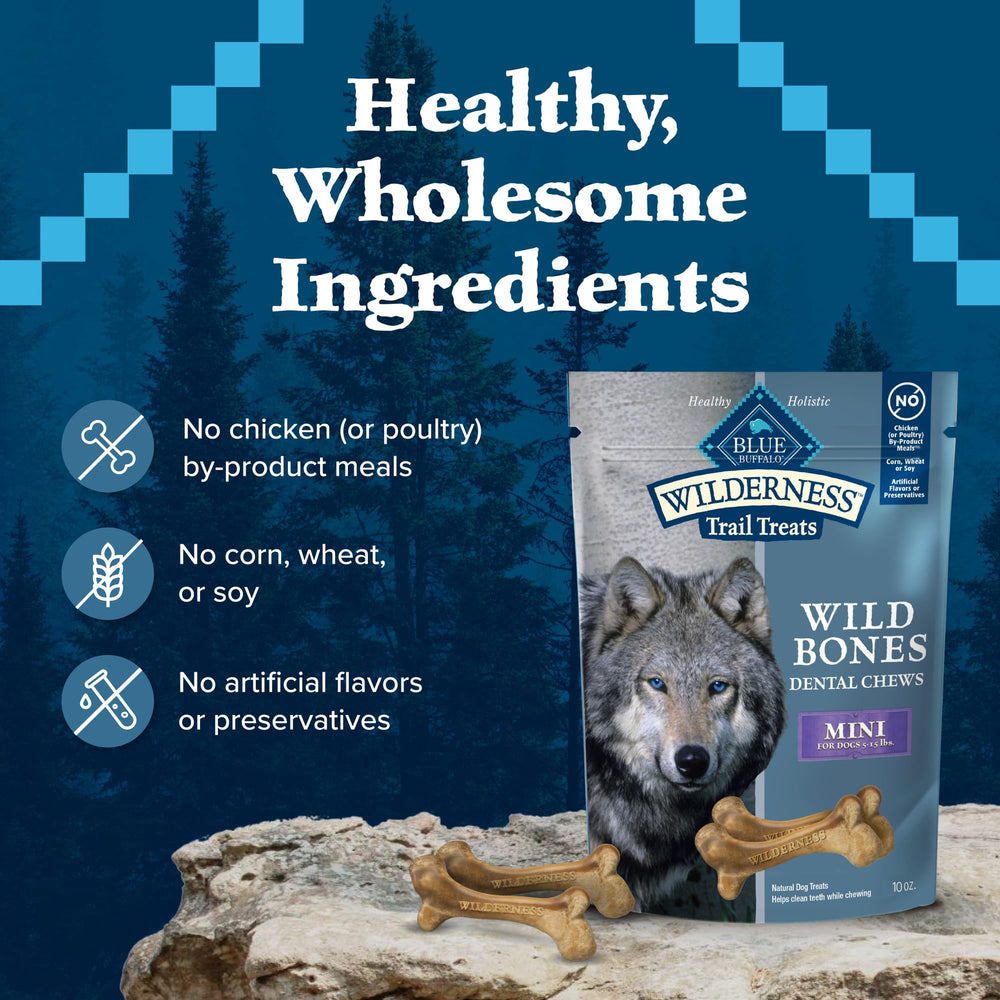 Blue Buffalo Wilderness Wild Bones Mini – sans additifs artificiels, friandise naturelle.