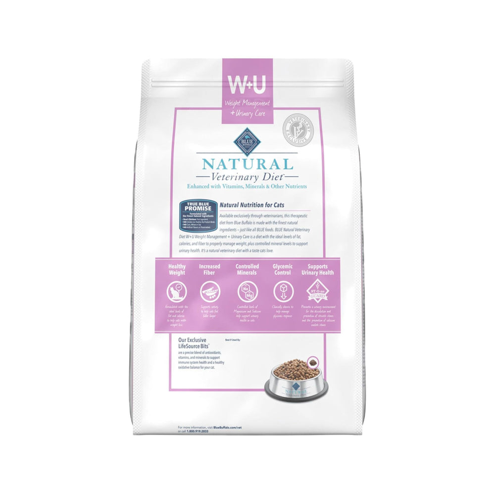 Formule vétérinaire Blue Buffalo W+U pour poids et urinaires du chat