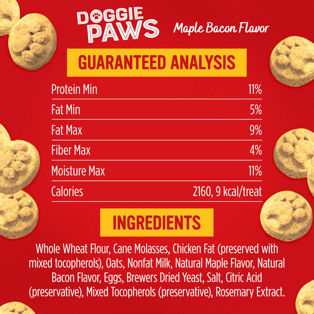 Blue Dog Bakery Doggie Paws Maple Bacon, ingrédients issus de fermes américaines pour la qualité.