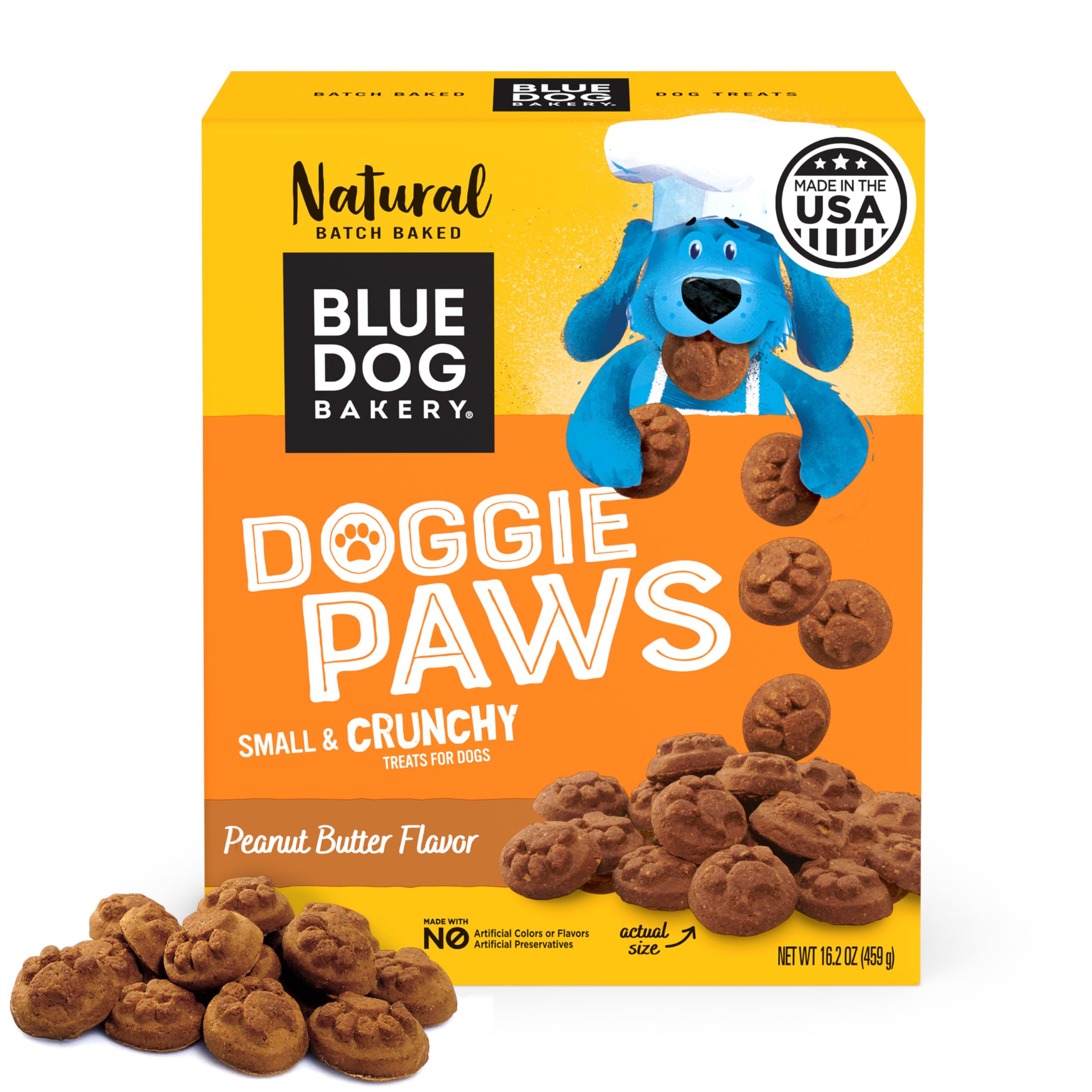 Blue Dog Bakery Doggie Paws – formes animaux: friandises croquantes idéales pour récompenser votre chien.