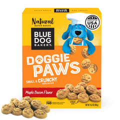 Blue Dog Bakery Doggie Paws : morceau croquant saveur érable et bacon pour récompenser les chiens.