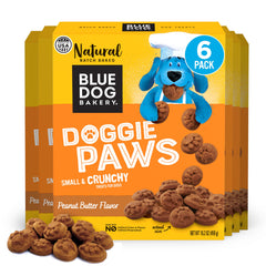 Blue Dog Bakery Doggie Paws friandises au beurre d'arachide et mélasse pour chien, récompense gourmande.