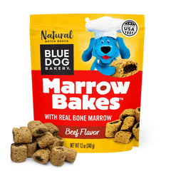 Blue Dog Bakery MarrowBakes emballage pratique, friandises naturelles prêtes à emporter.