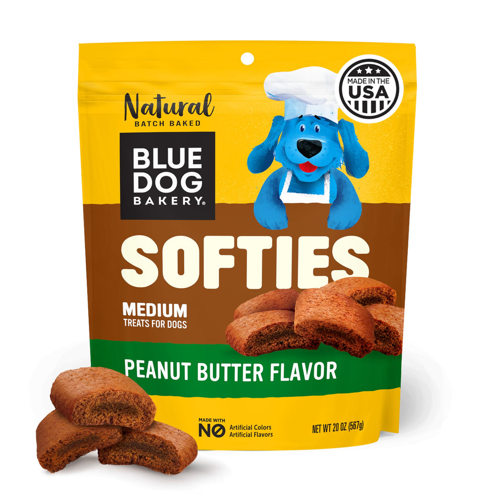 Softies Blue Dog Bakery gouter doux et beurre de cacahuète pour chien