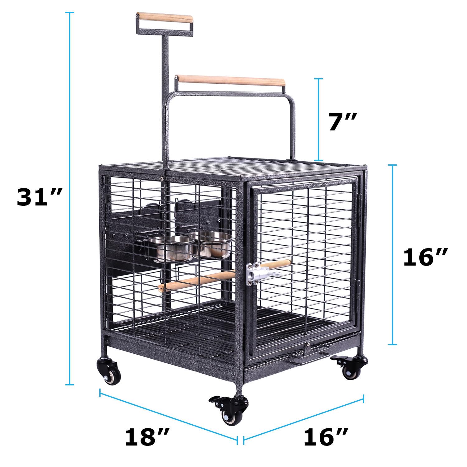 Blue Donuts cage voyage poignee retractable: transport sûr et pratique.