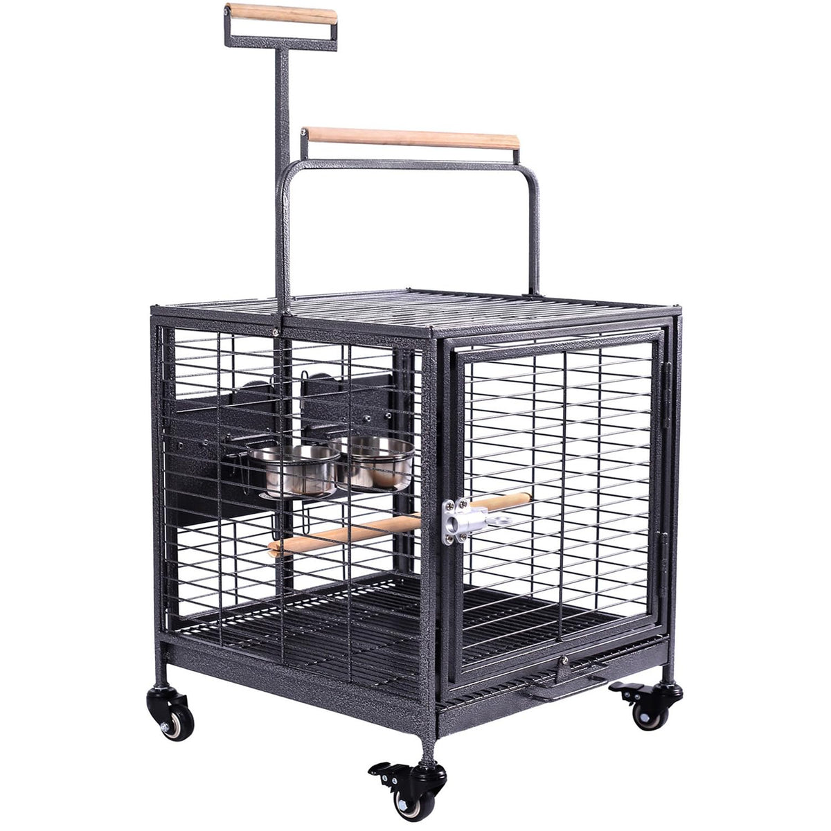 Blue Donuts cage voyage roues: mobilité fluide pour votre oiseau.