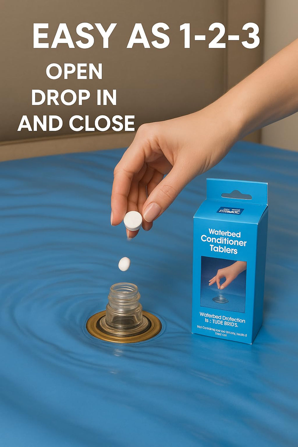 Blue Magic tablettes conditionneur pour lit à eau, dimensions compactes pour rangement