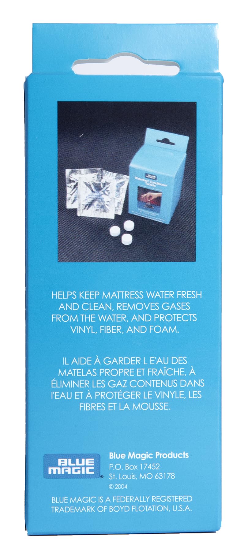 Blue Magic tablettes pour lit à eau, sachet compact et dosage précis pour le confort