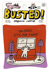 Blue Q Busted Oh S: jouet chat avec sérigraphie double-face pour amusement prolongé