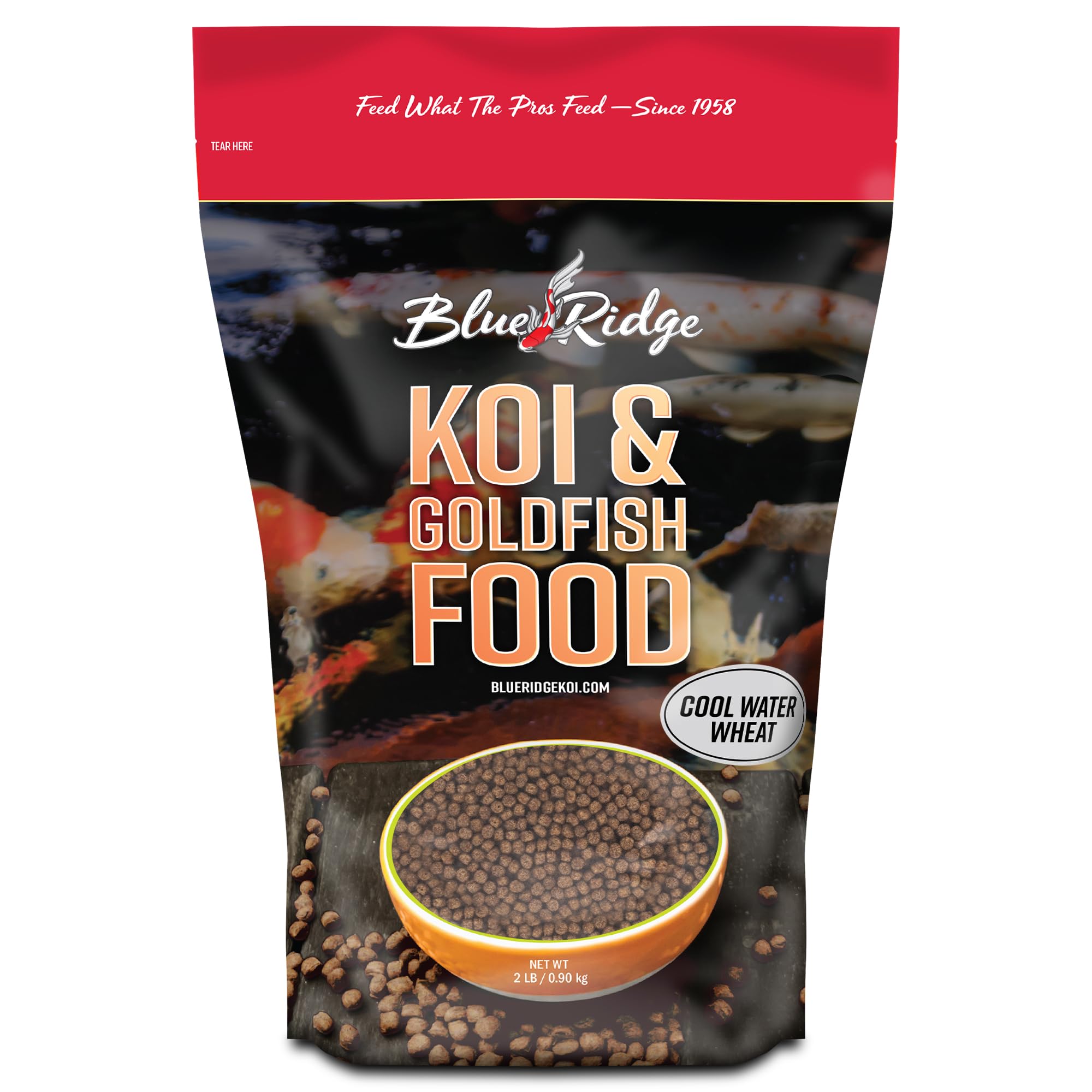 Blue Ridge Koi Nourriture 2lb, pellets flottants pour digestion en eau froide.
