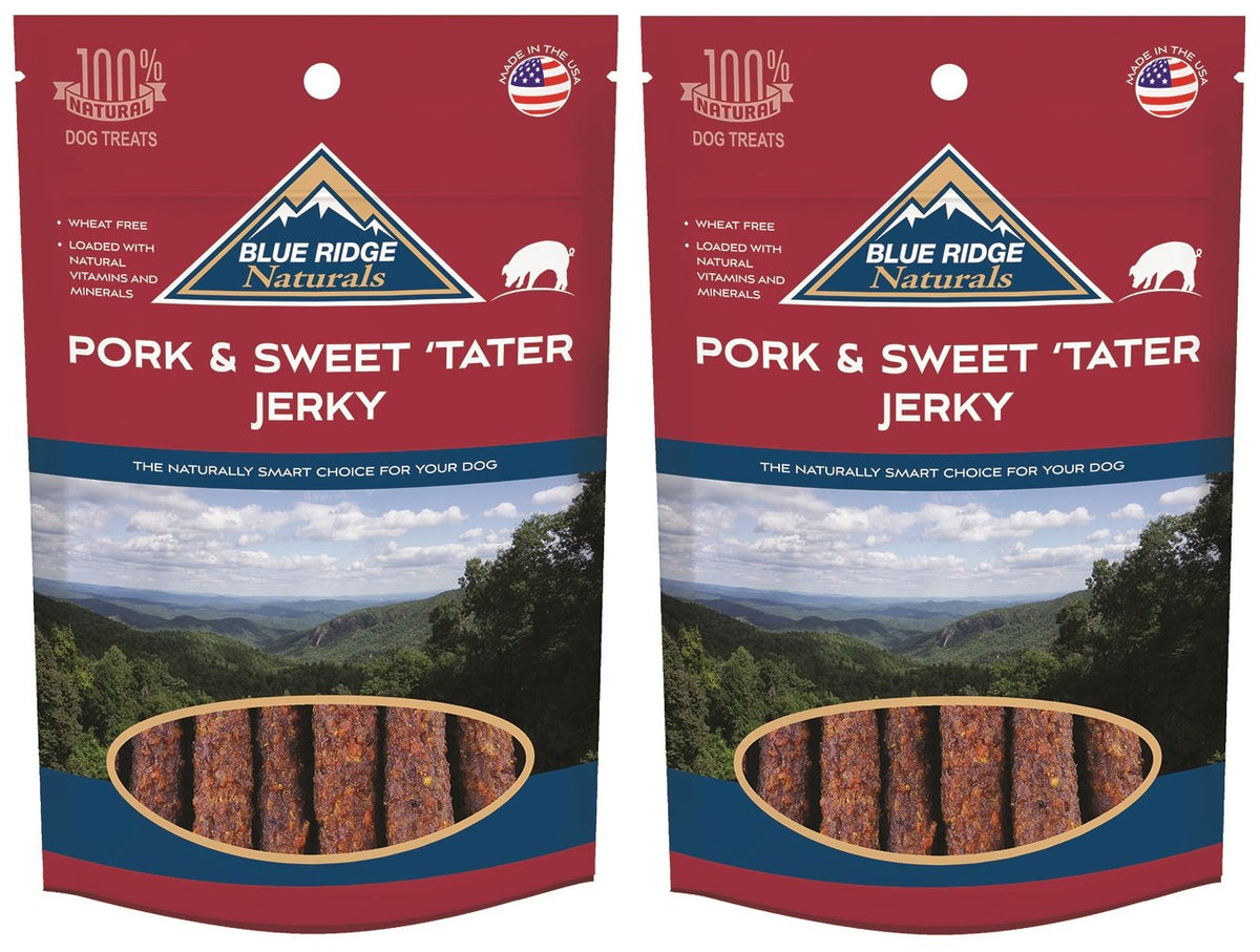 Blue Ridge Naturals jerky porc patate douce, morceau tendre idéal pour l’entraînement.