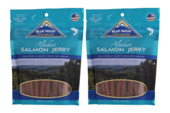 Blue Ridge Naturals jerky saumon d'Alaska, texture tendre et bénéfique pour le pelage.