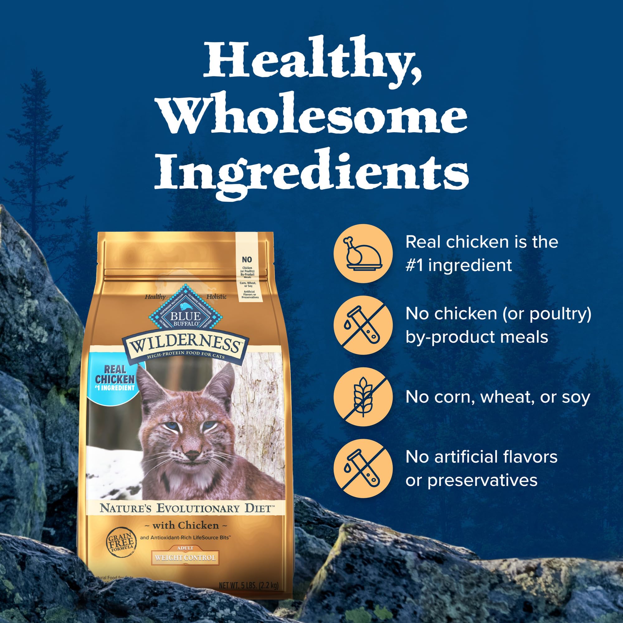 BLUE WILDERNESS Chat sec, sans conservateurs artificiels.