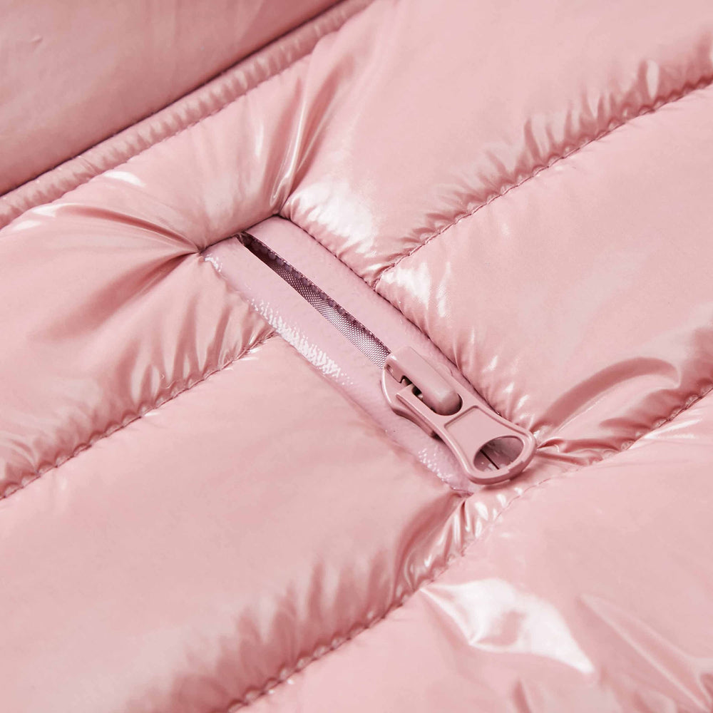 Blueberry Pet manteau puffer mauve harnais compatible, sécurité renforcée.
