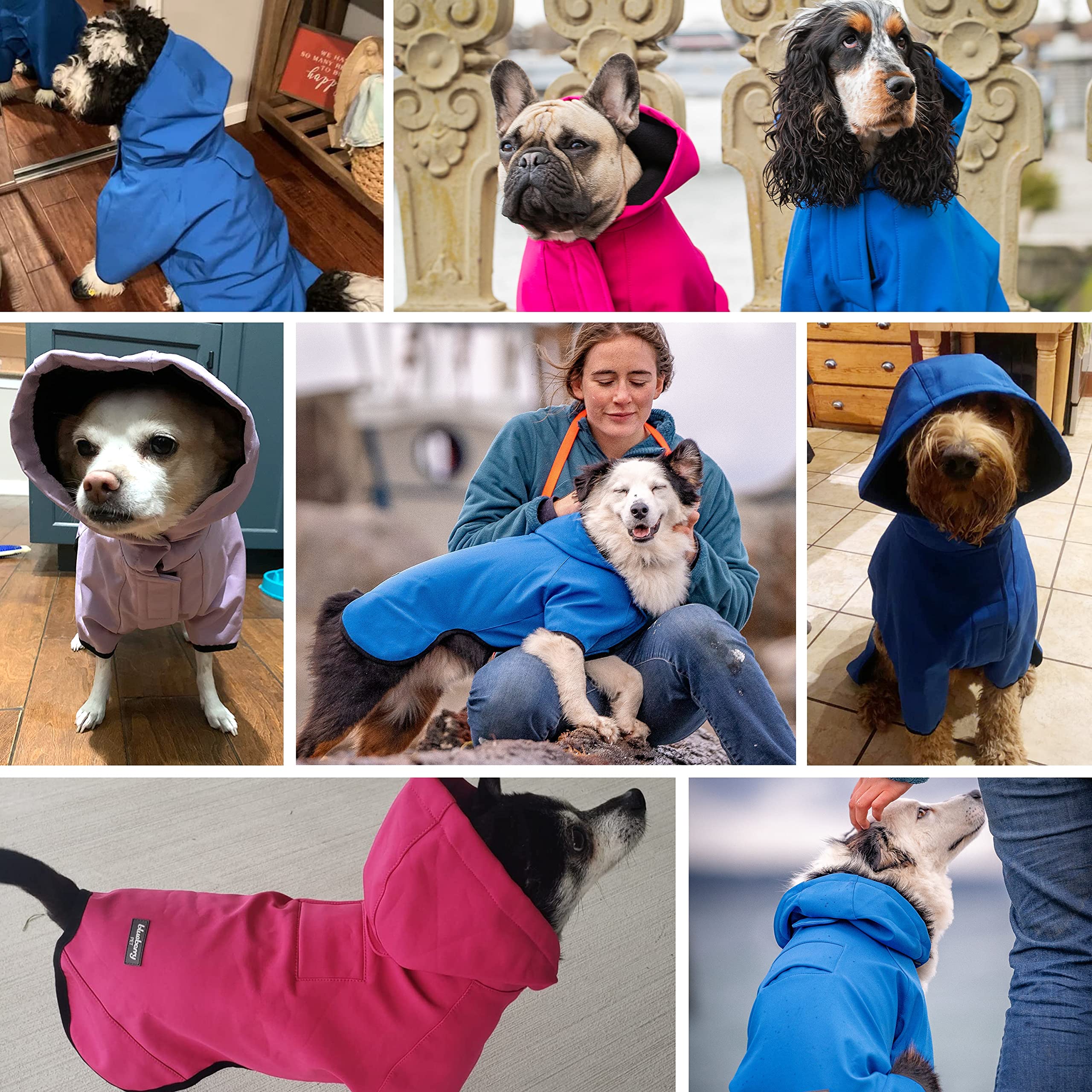 Ouverture pratique pour laisse sur le gilet Blueberry Pet bleu.