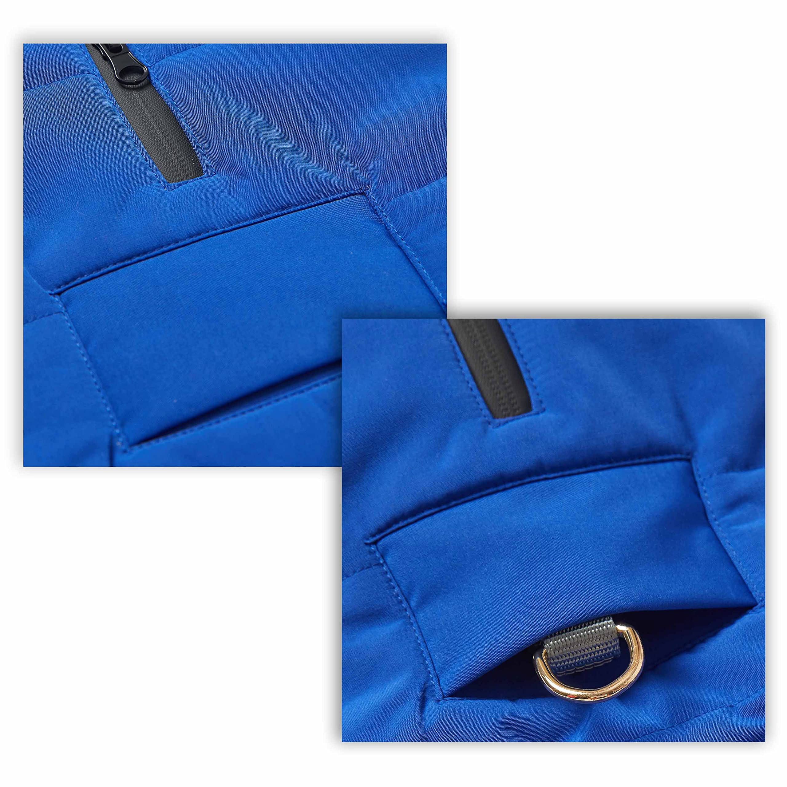 Veste Blueberry Pet hiver pour chien avec col roulé marine, chaleur et style