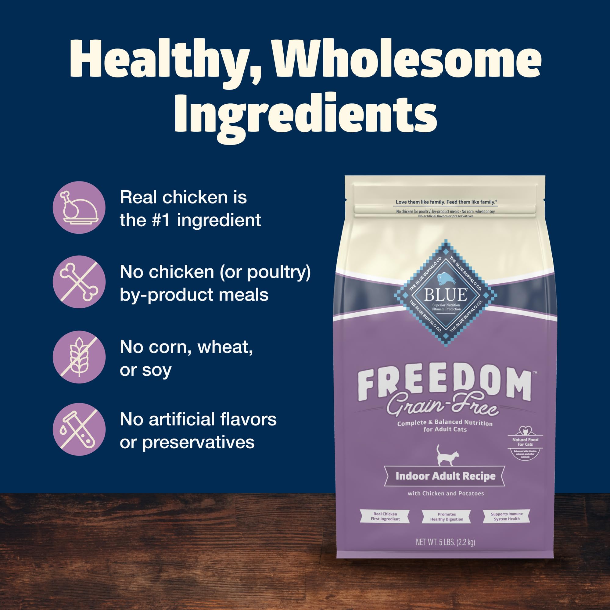 Blue Buffalo Freedom Carottes patates douces apportent fibres et nutriments