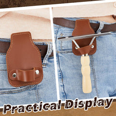 Porte-brosse en cuir Blulu, rangement sûr et élégant.