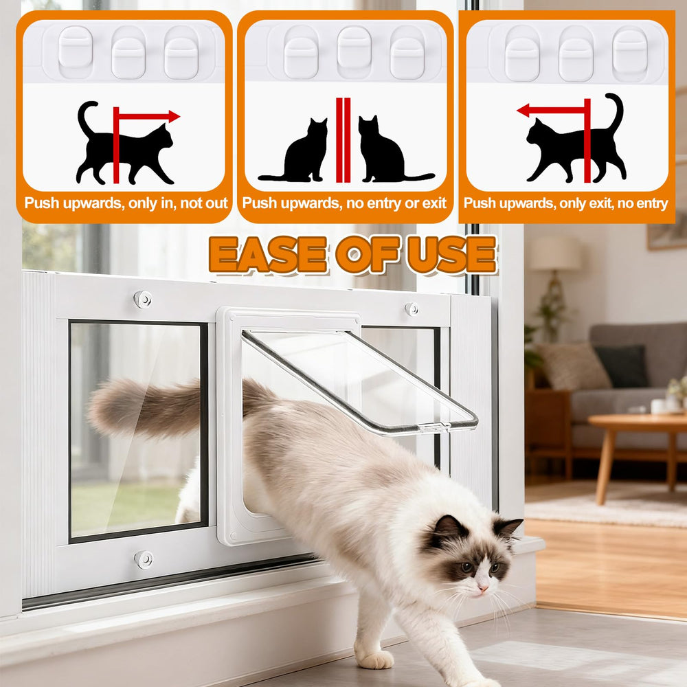 Porte-chat Blulu avec quatre modes de verrouillage pour contrôler l’accès.