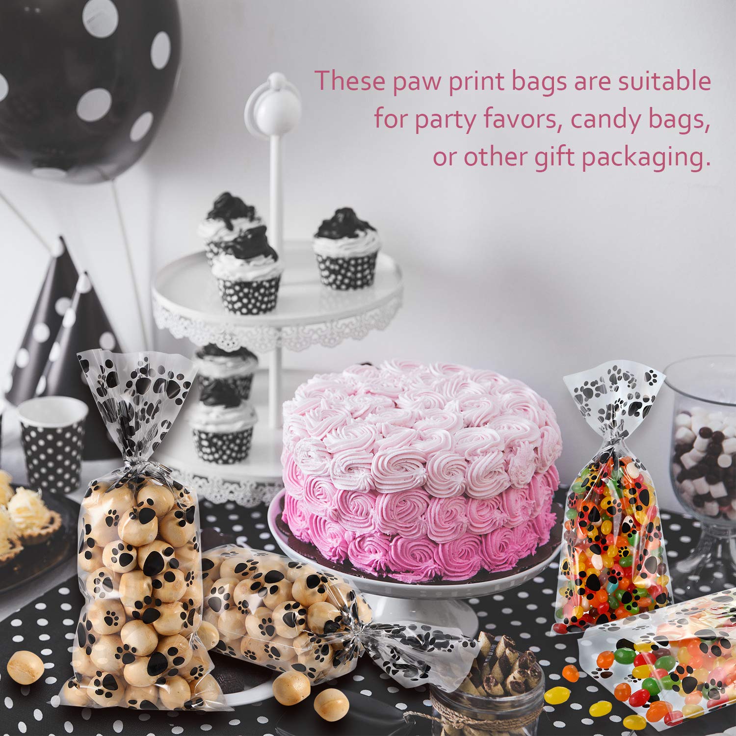 Sacs cadeaux pour fêtes d animaux Blulu, motif patte attractif