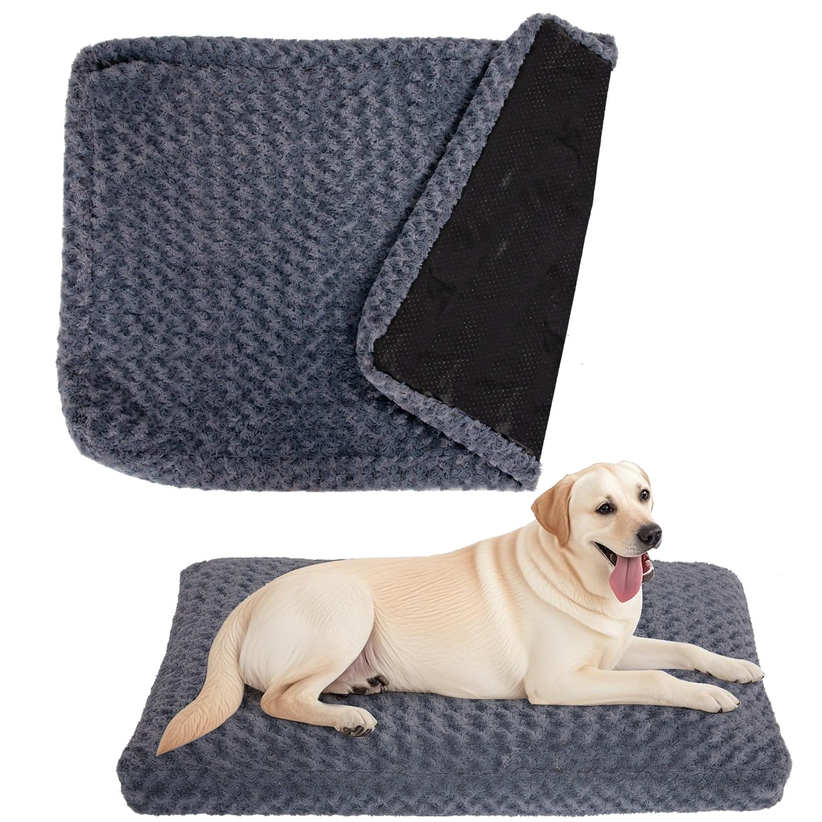 BLVOTKRO housse-lit chien en fourrure rose velours, toucher ultra-doux.